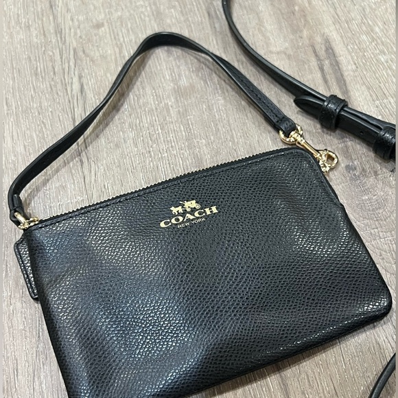 3 Piece Black Leather Coach Leather Slim Hip Purse Bag with Coin Purse and Folio - Picture 7 of 13